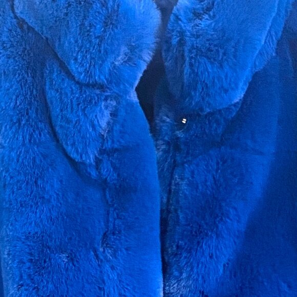 COBALT BLUE FAUX SOFT FUR JACKET by PRETTY LITTLE THING - Picture 6 of 10